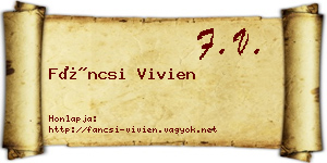 Fáncsi Vivien névjegykártya